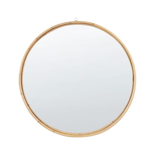 Rattanowe okrągłe lustro ścienne 60 cm naturalne BARUNG