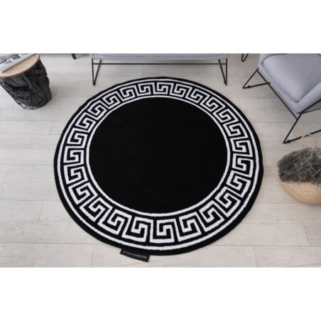 Dywan HAMPTON Grecos koło czarny koło 160 cm