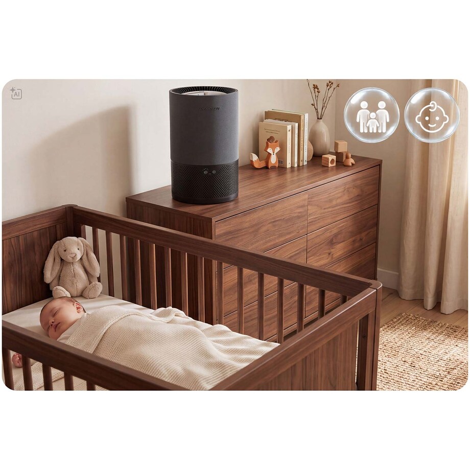 Nawilżacz powietrza Berdsen BD-503 ewaporacyjny 350 ml/h 5L oczyszczacz czarny