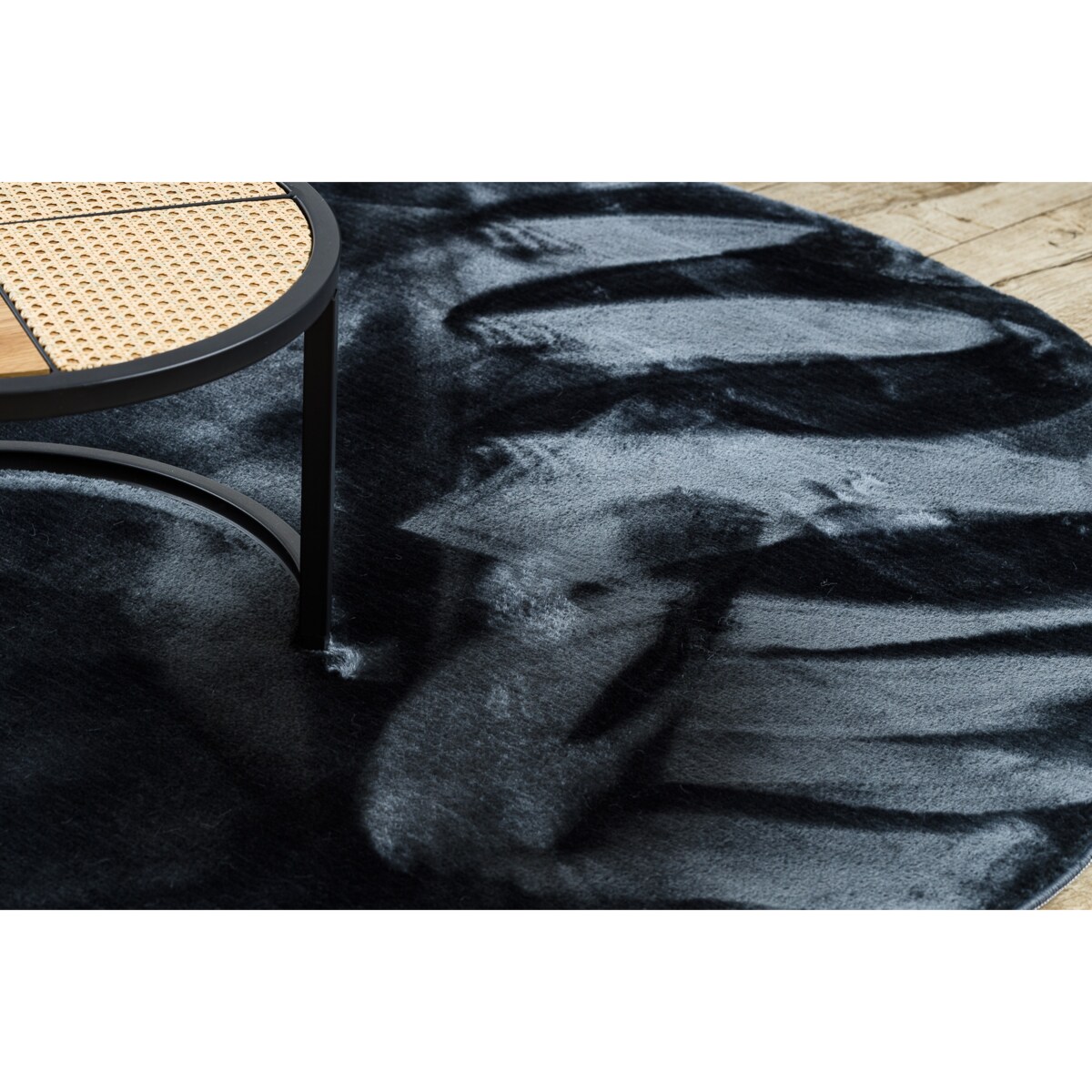 Dywan VISCO koło ciemnoszary 5 pluszowy, koło 120 cm