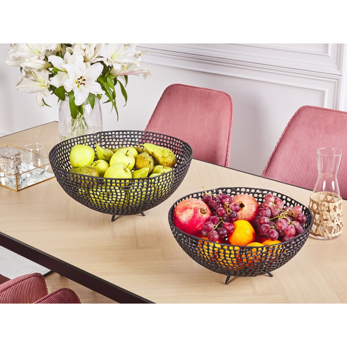 Zestaw 2 mis dekoracyjnych KRUKUT Metal Czarny