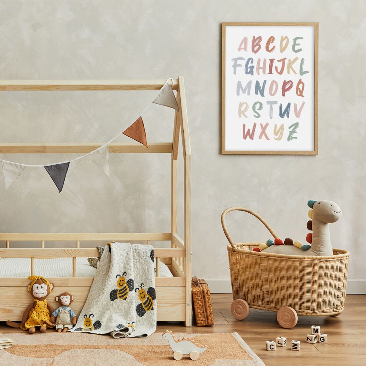 Plakat dla dzieci Alfabet boho 5 30x40