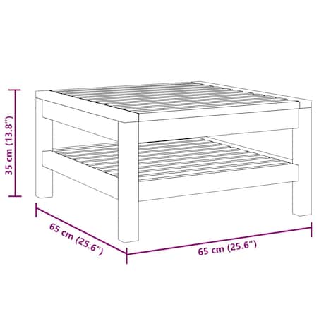 vidaXL Stolik kawowy, 65 x 65 x 35 cm, lite drewno akacjowe