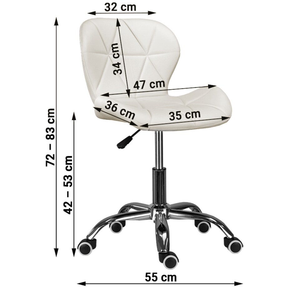 Krzesło obrotowe biurowe nowoczesne ekoskóra beżowe