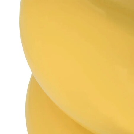 Stolik pomocniczy, boczny, Stoneto glossy, żółty, 43x35x35 cm