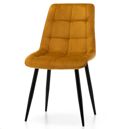 Krzesło tapicerowane welurowe CHIC velvet musztardowy do salonu jadalni