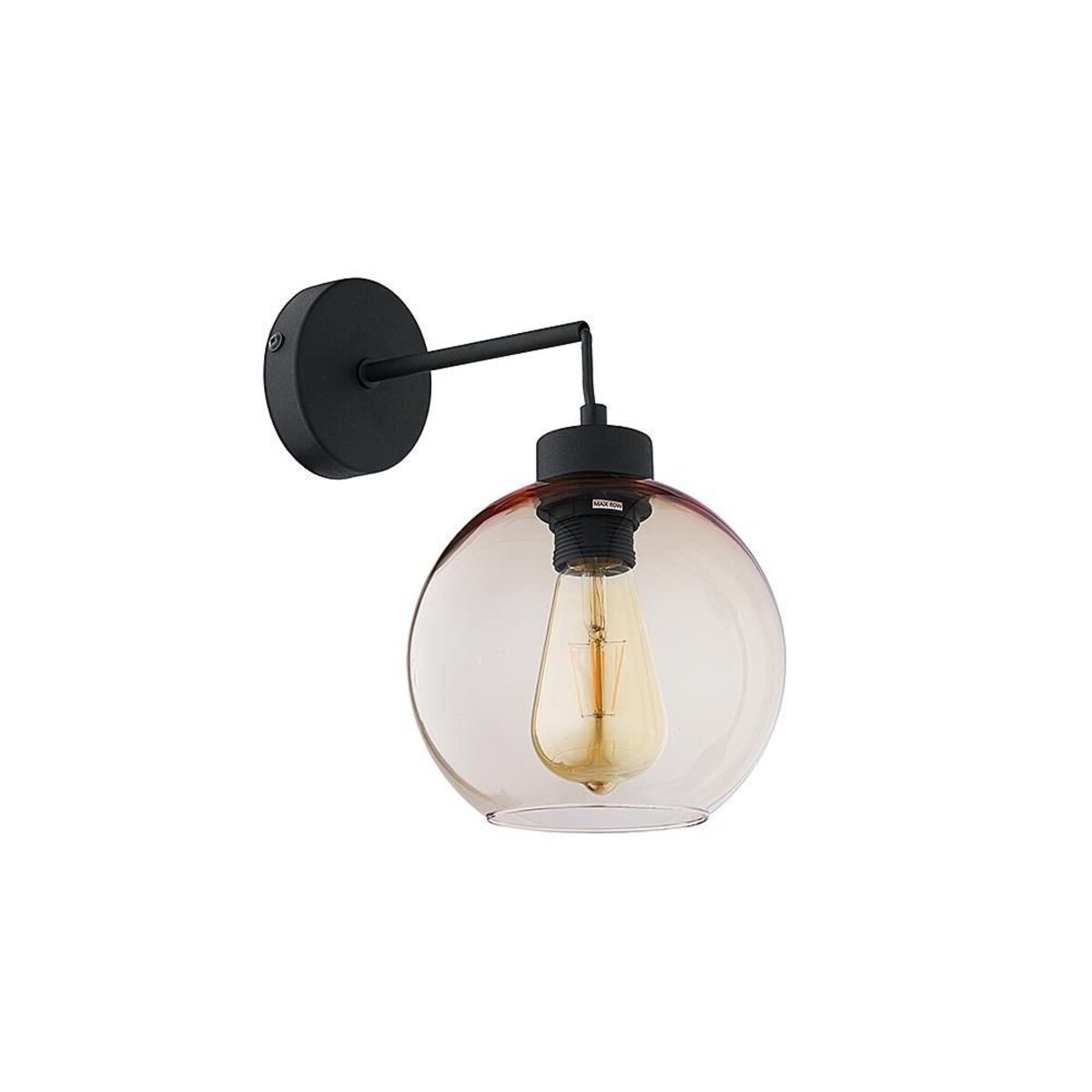 Kinkiet ścienny TK Lighting CUBUS 4135 czarno-bursztynowy E27 nowoczesna lampa do salonu sypialni i korytarza