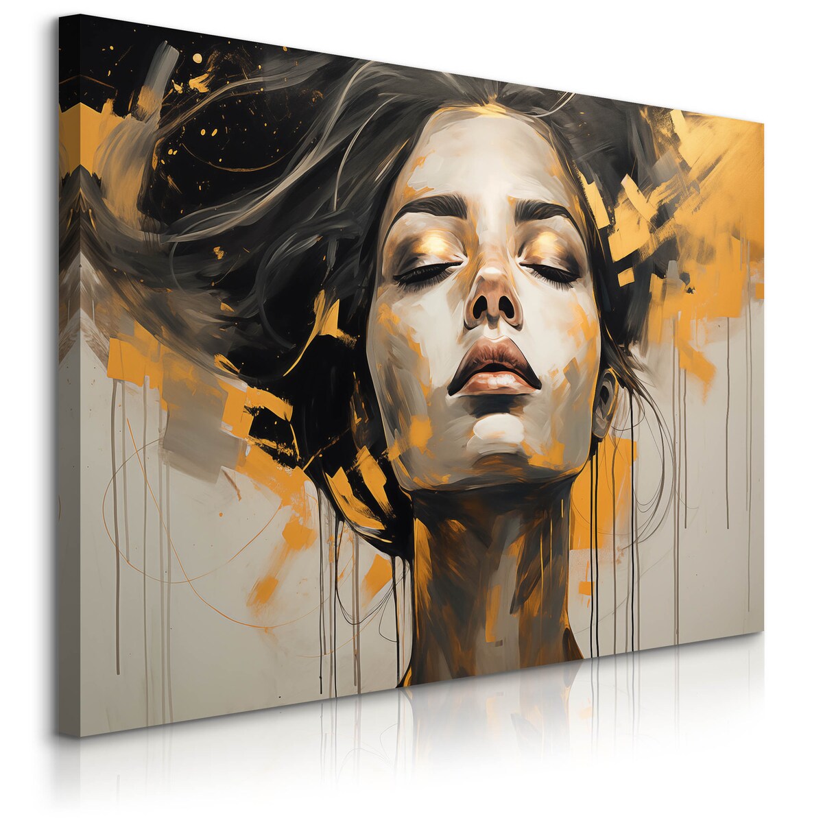 Obraz Ścienny Do Salonu Abstrakcja Kobiecy Portret Styl Glamour 120x80cm