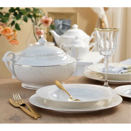 VILLA ITALIA Serwis obiadowy porcelanowy na 12 osób z wazą DIANA