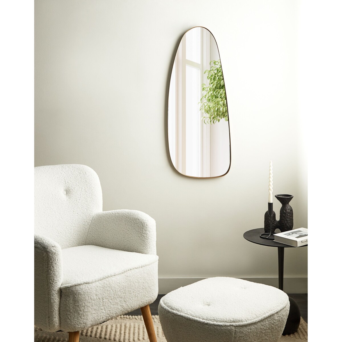 Lustro ścienne CERGY 39 cm 95 cm Metal Złoty