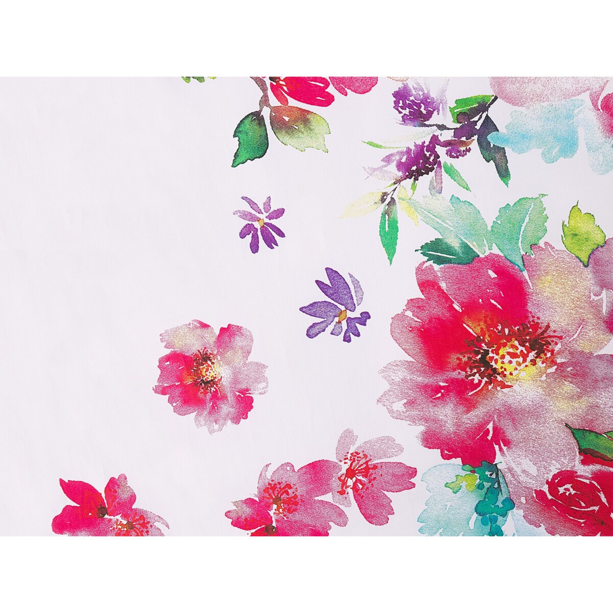 Komplet pościeli bawełnianej satynowej w kwiaty 135 x 200 cm biało-różowy LARYNHILL