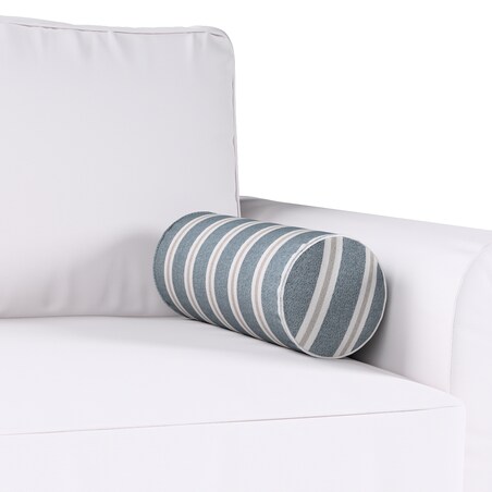 Poduszka wałek prosty, niebiesko-beżowe pasy, Ø16 x 40 cm, Scotti