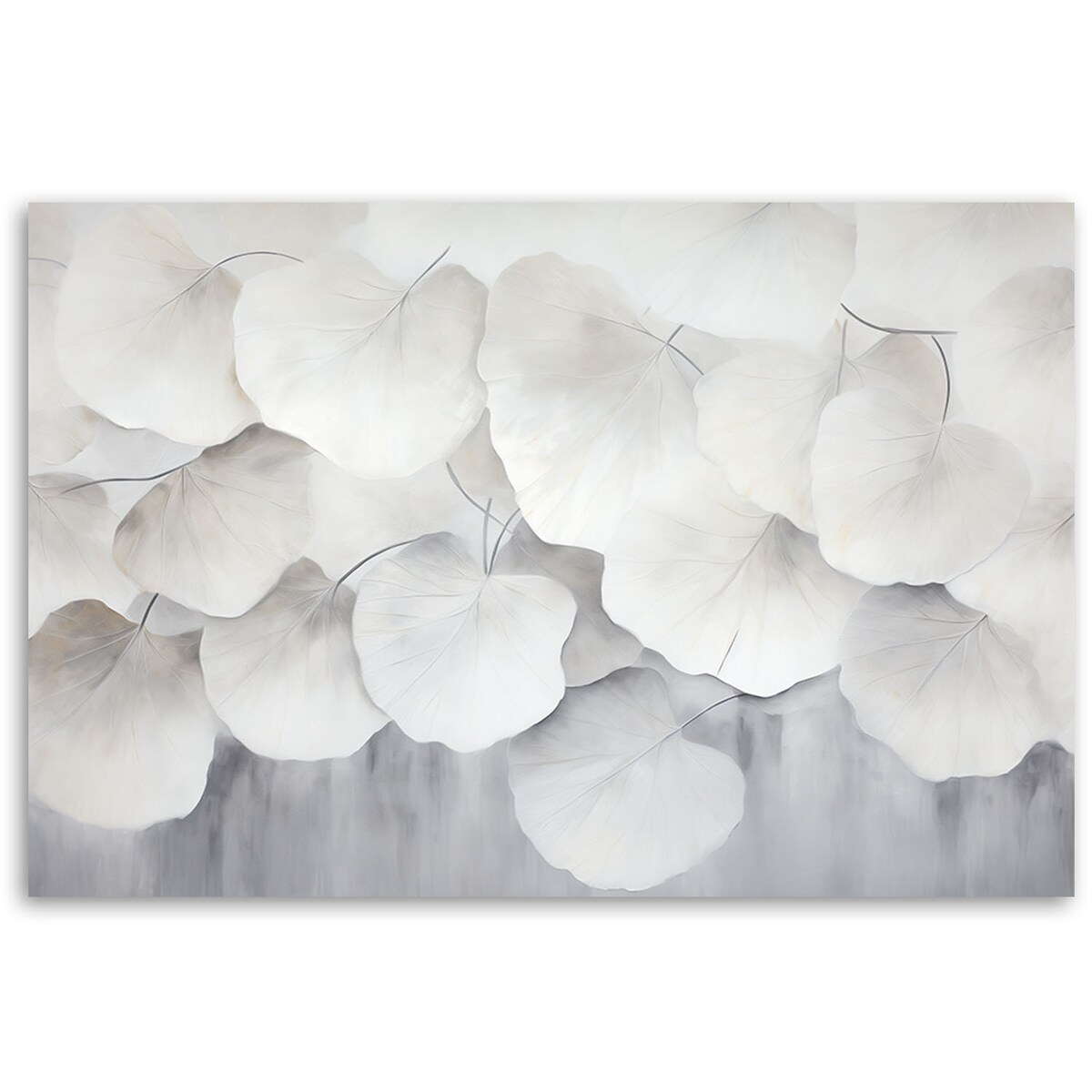 Fototapeta, Beżowe liście miłorzębu natura beton boho 350x245