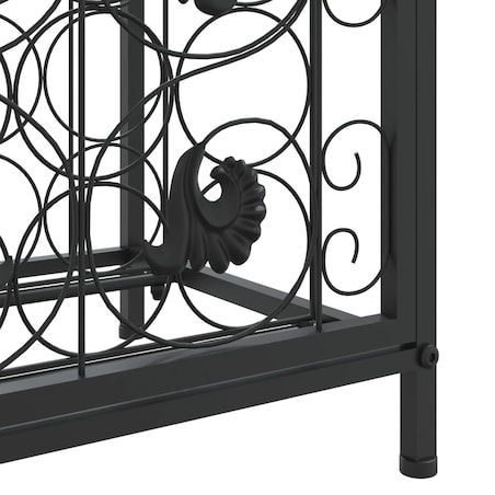 vidaXL Stojak na 73 butelki, czarny, 45x36x200 cm, kute żelazo