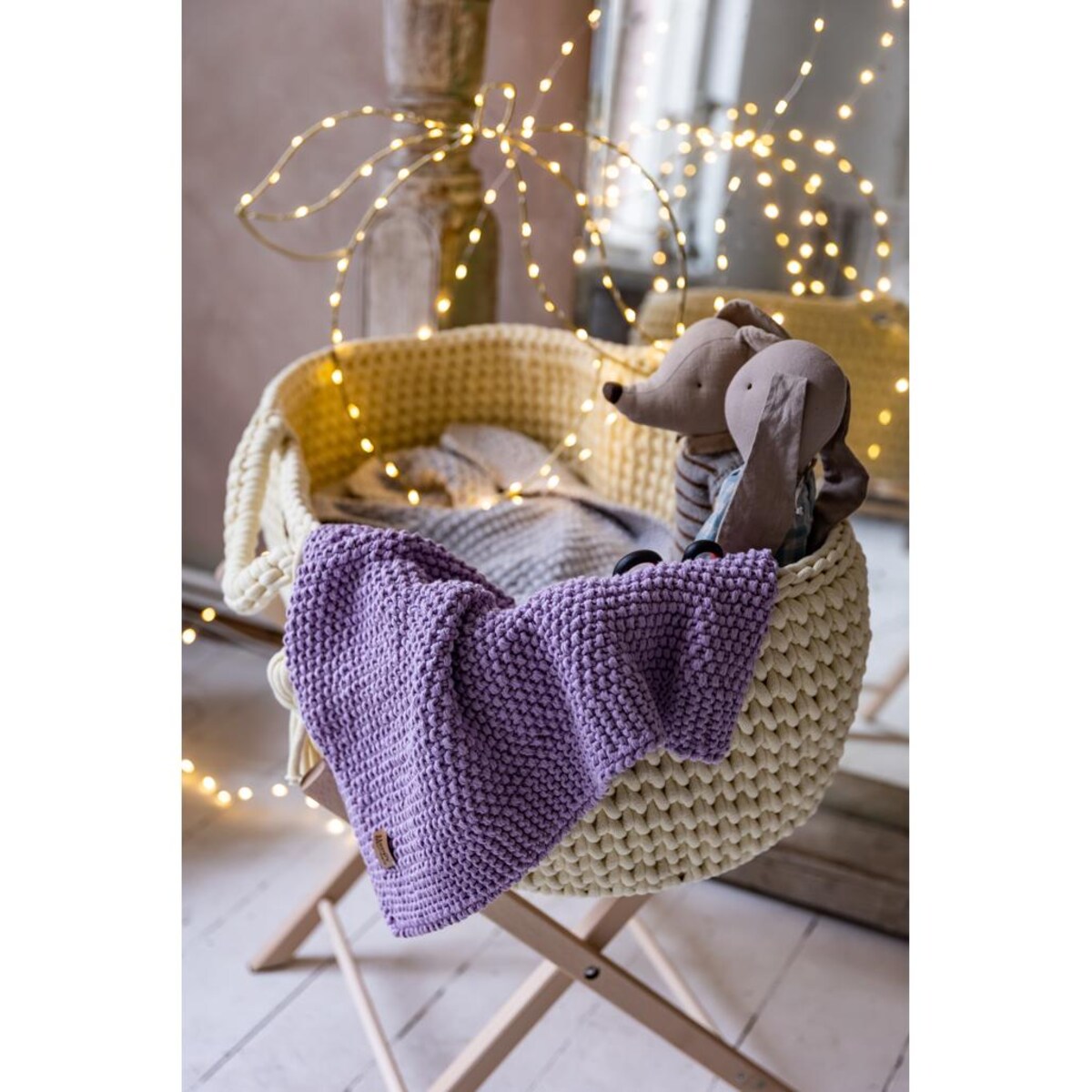 Kocyk Sensoryczny dla Noworodka - Lawendowy - 70x50cm