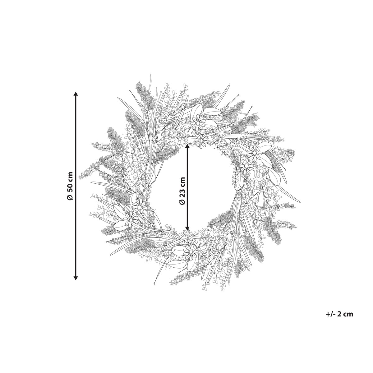 Wianek na drzwi ø 50 cm pomarańczowo-zielony ADEJE