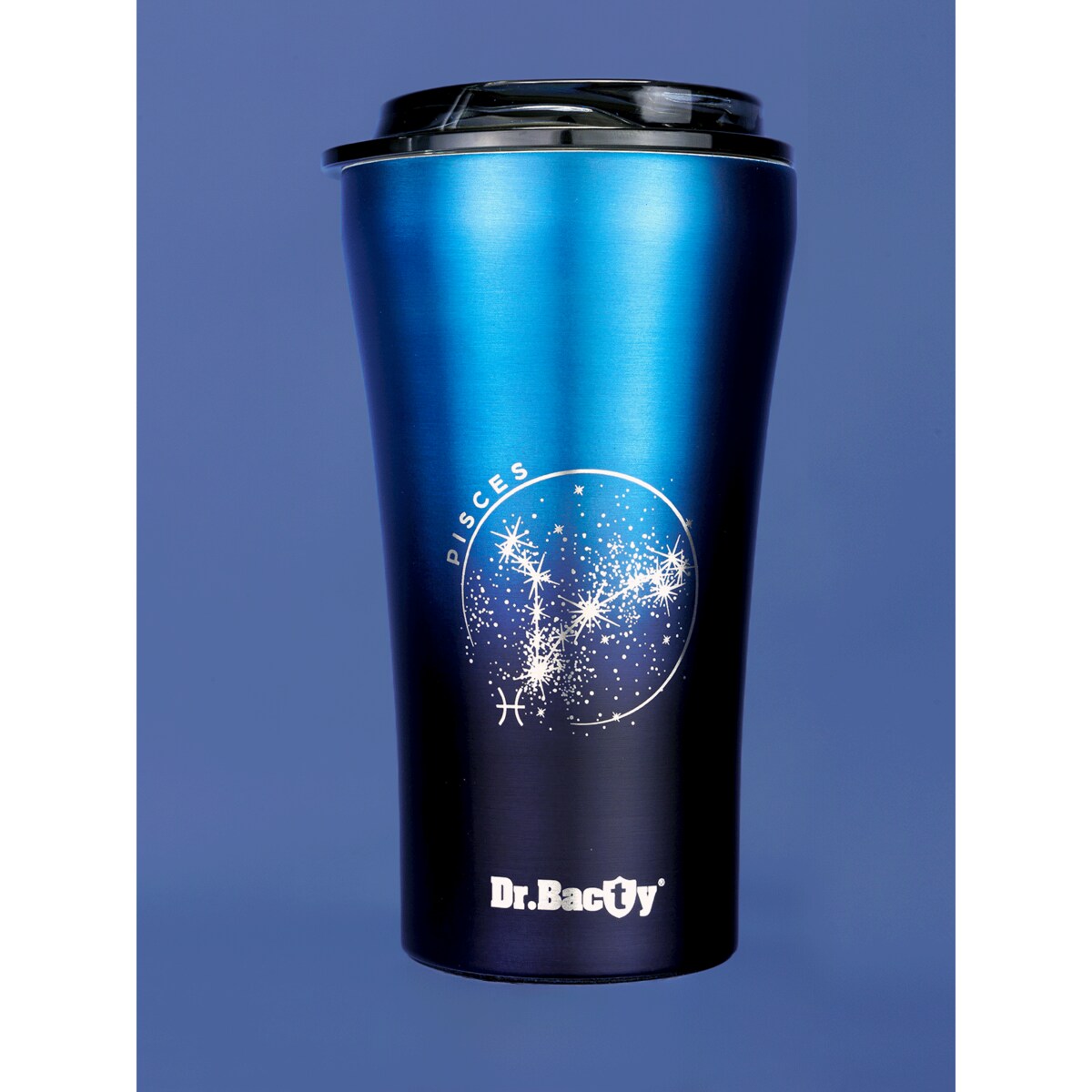 Kubek termiczny na kawę Dr.Bacty Apollo 2.0 "Ryby" - 360 ml - Monaco Blue