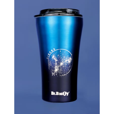 Kubek termiczny na kawę Dr.Bacty Apollo 2.0 "Ryby" - 360 ml - Monaco Blue