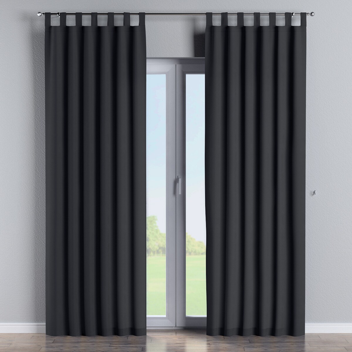 Zasłona na szelkach 1 szt. 130x245 czarny