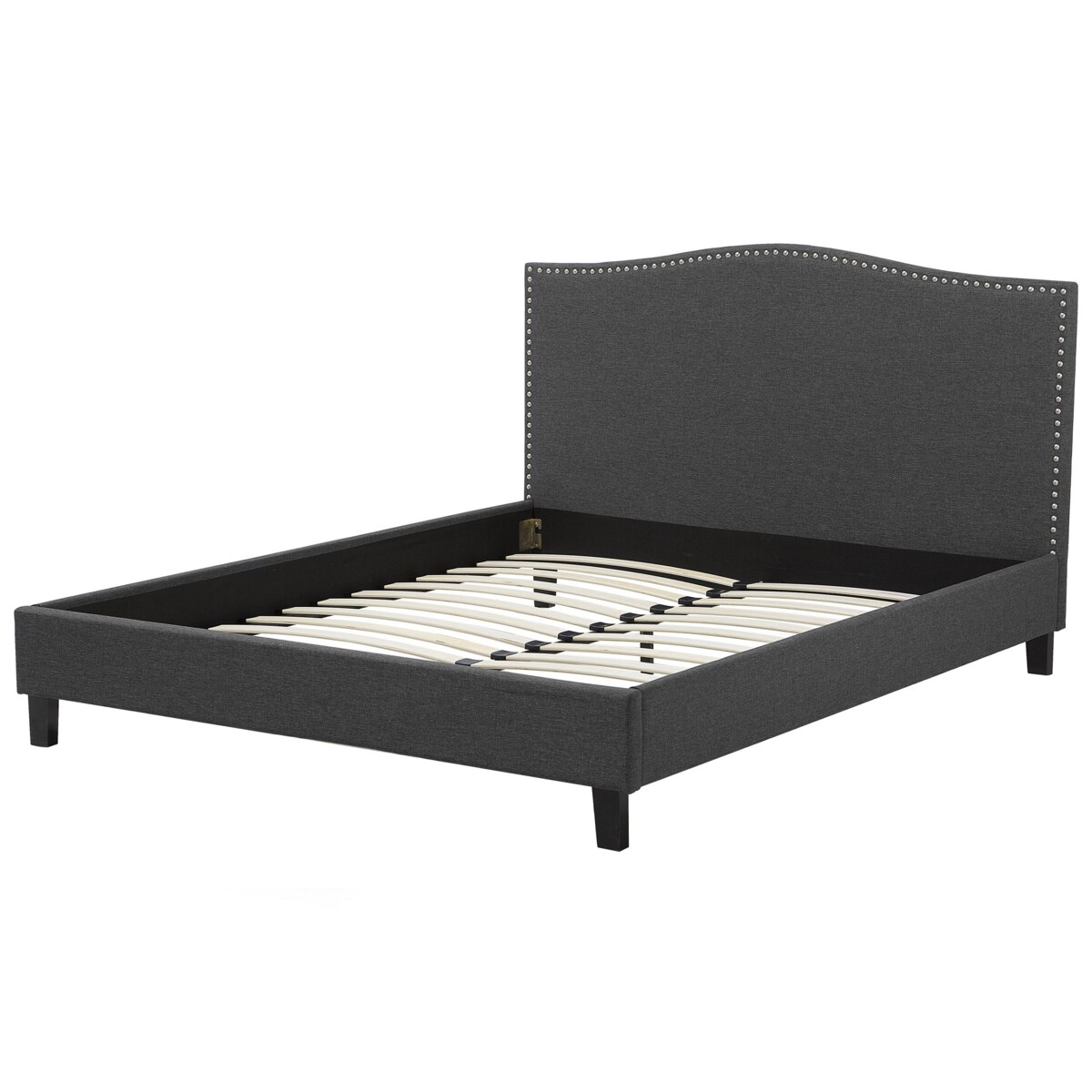 Łóżko biały LED tapicerowane 180 x 200 cm szare MONTPELLIER