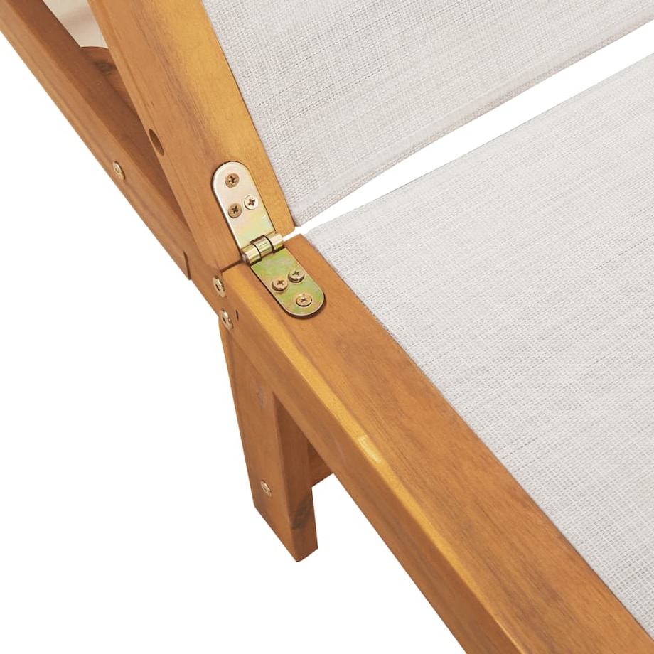 vidaXL Leżaki, 2 szt., szare, lite drewno akacjowe i textilene