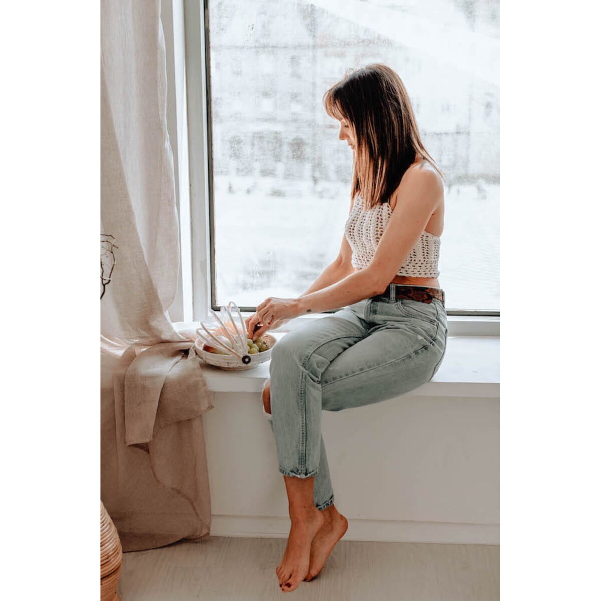 TACA BAMBUSOWA ROYAL M BIAŁA