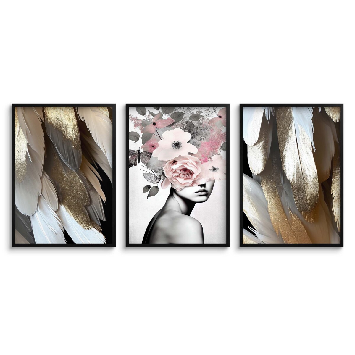 Plakaty Obrazy ścienne Dekoracja do salonu sypialni Glamour Złoto Kobieta