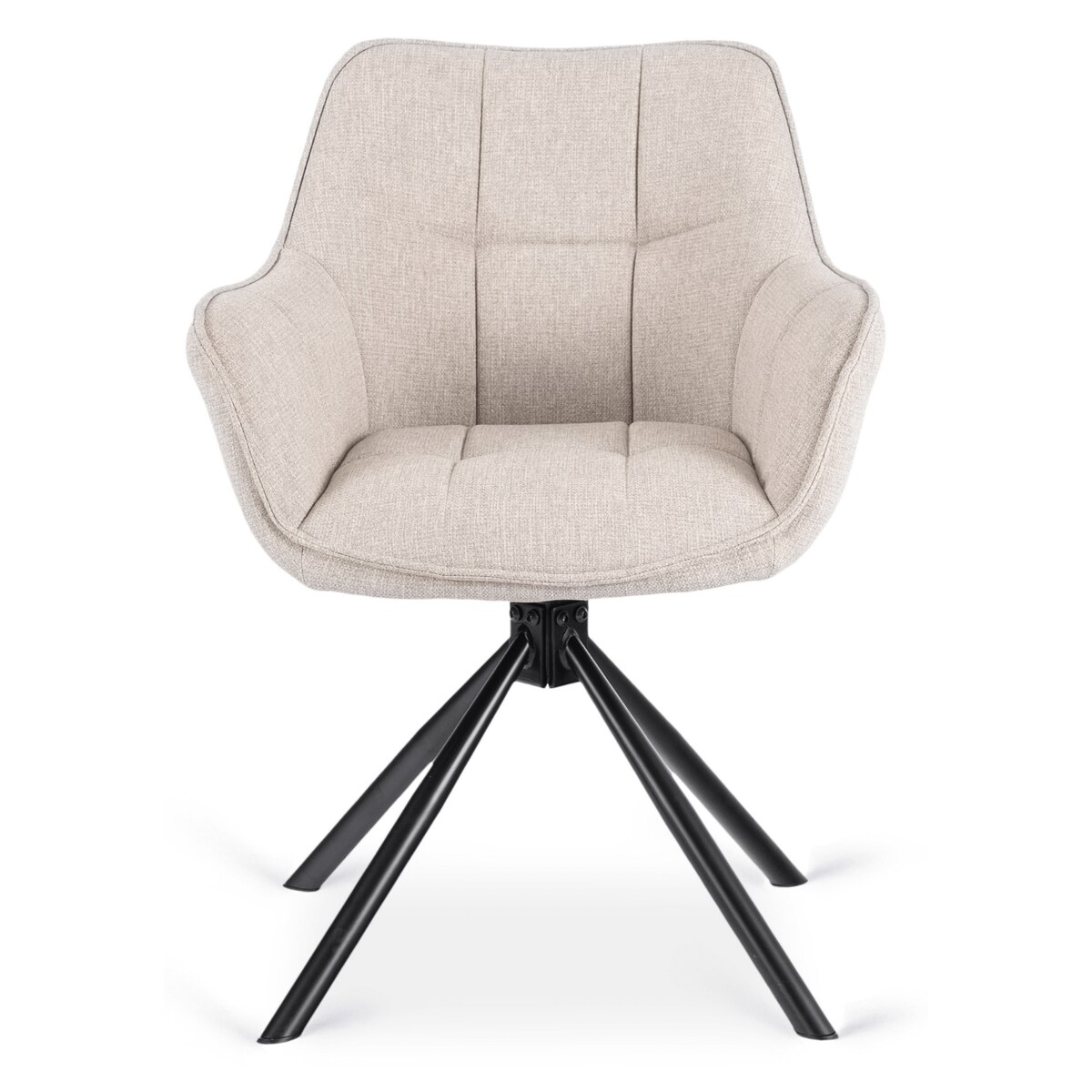 Krzesło Tapicerowane Obrotowe Kubełkowe Do Jadalni Salonu Beżowe PEONY 2