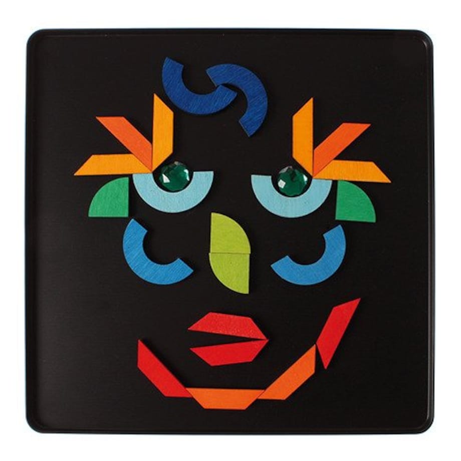 Układanka magnetyczna Kształty Geometryczne i Klejnoty - drewniane klocki Grimm's 6+