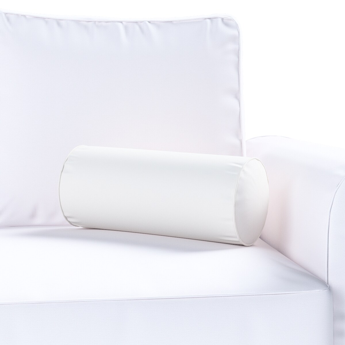 Poduszka wałek prosty, satynowa biel, Ø16 x 40 cm, Aria