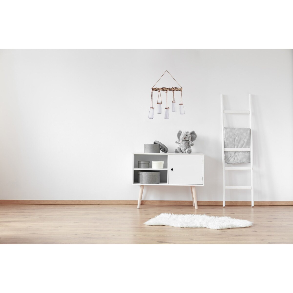 Zawieszka wielofunkcyjna ze szklanymi lampionami, dekorcja ścienna w stylu etno