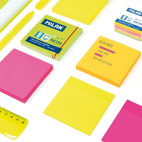 Karteczki samoprzylepne NEONOWE 76x76, op. 100 szt., żółte