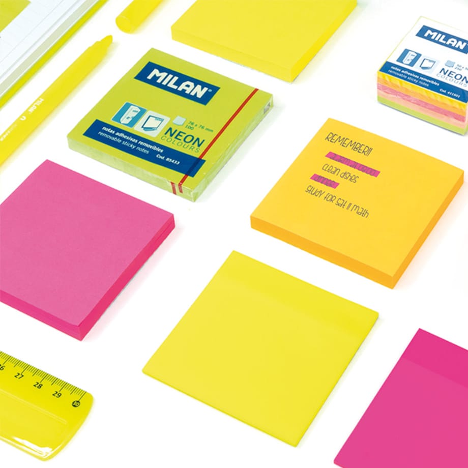 Karteczki samoprzylepne NEONOWE 76x76, op. 100 szt., żółte