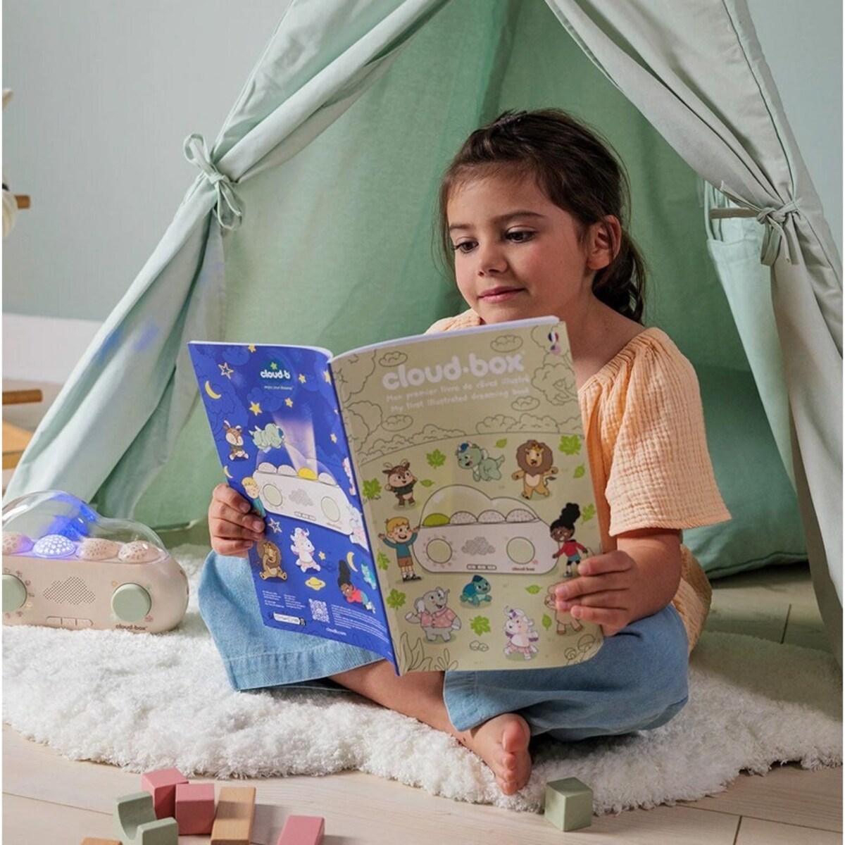 Muzyczny projektor z bajkami CloudBox - Wersja angielsko - hiszpańska