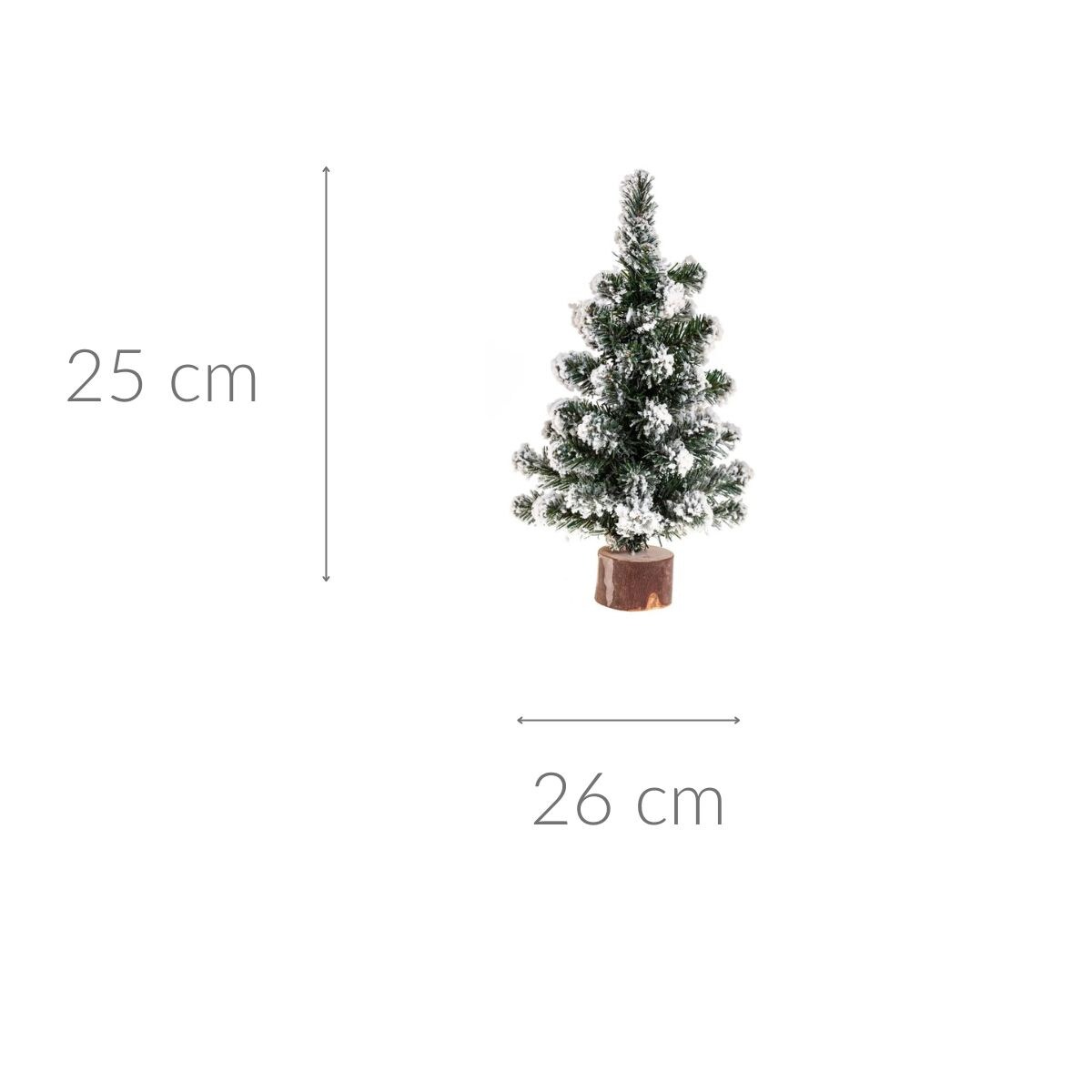 Choinka stroik z ośnieżonymi gałązkami, 25 cm