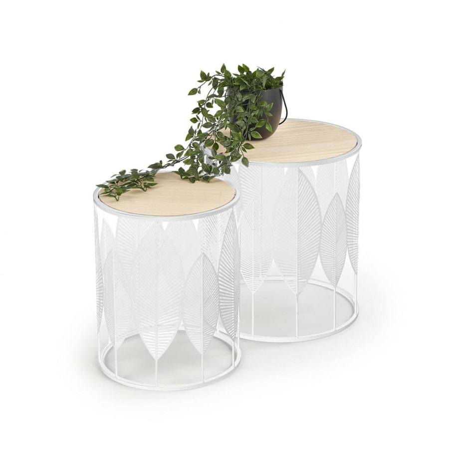 ZESTAW 2 STOLIKÓW kawowych Lifts BIAŁE 40x45 cm i 33x40 cm