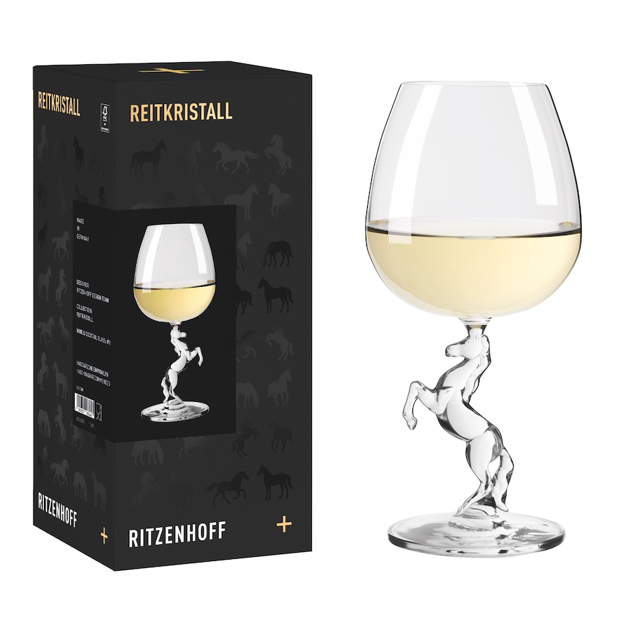 Ritzenhoff Kieliszek do wina kryształ rzeźbiony Reitkristall motyw koń wersja premium