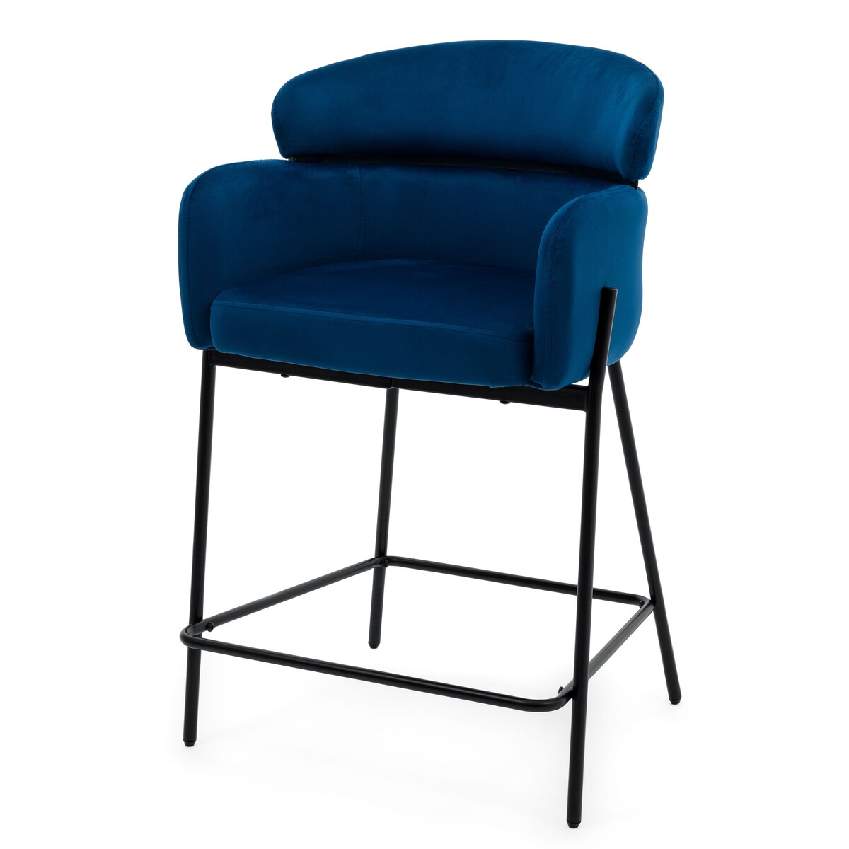 Hoker tapicerowany welurowy do salonu BOLZANO granatowy