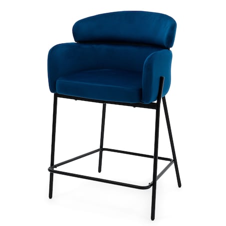 Hoker tapicerowany welurowy do salonu BOLZANO granatowy