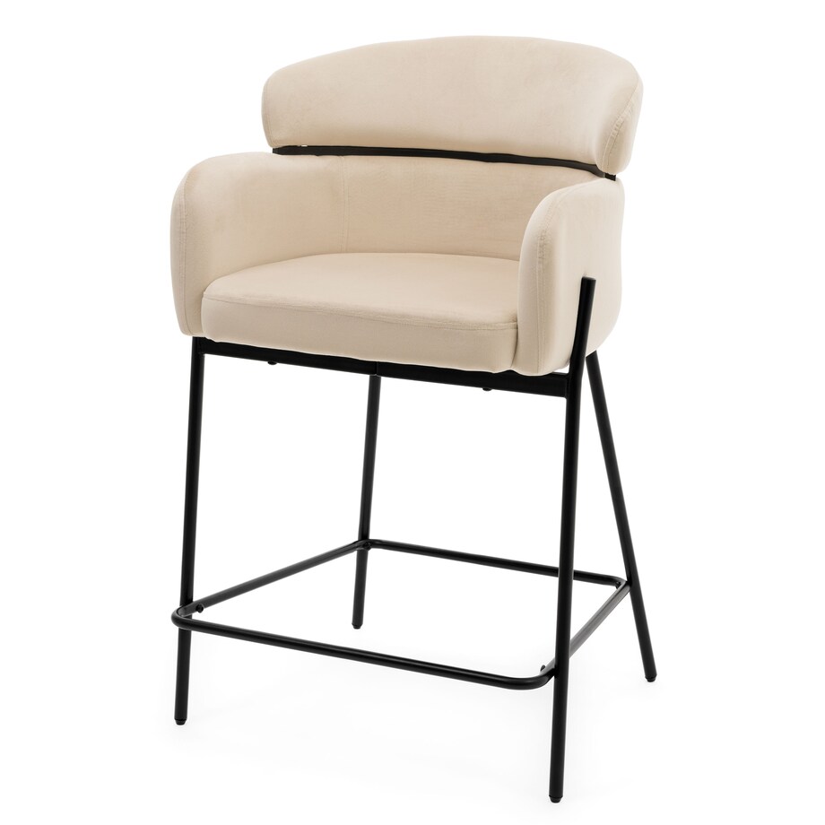 Hoker tapicerowany welurowy do salonu BOLZANO beżowy