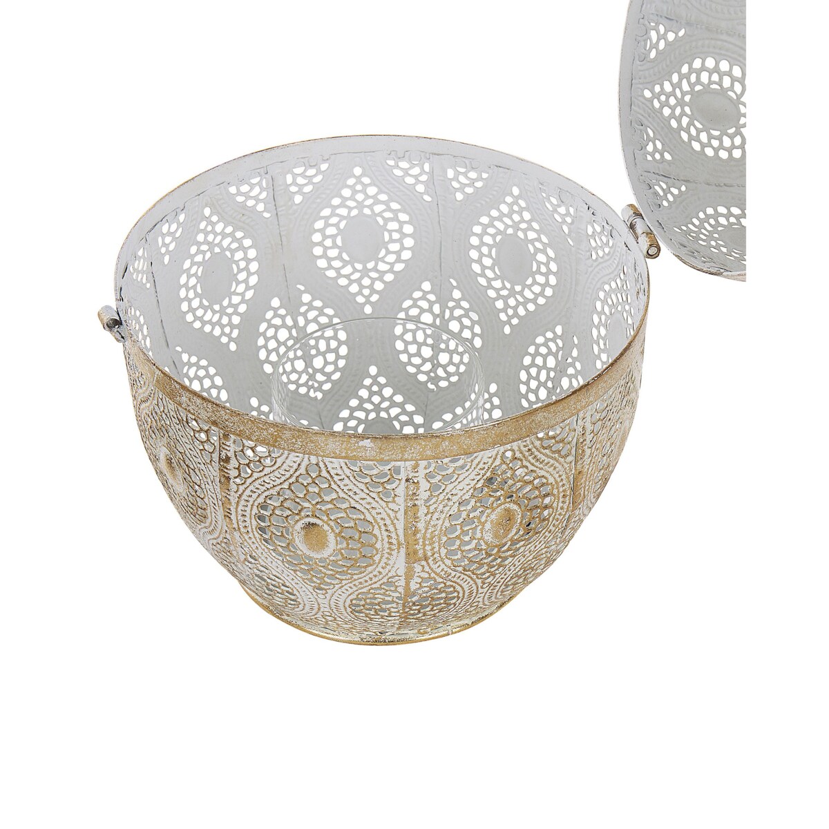 Lampion metalowy 34 cm złoty AMORGOS