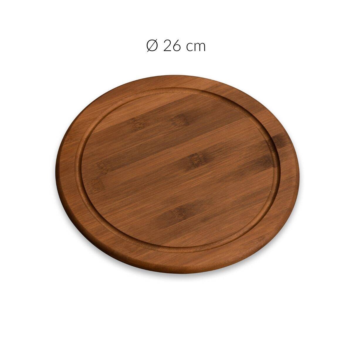 Okrągła deska o serwowania, ciemny bambus, Ø 26 cm