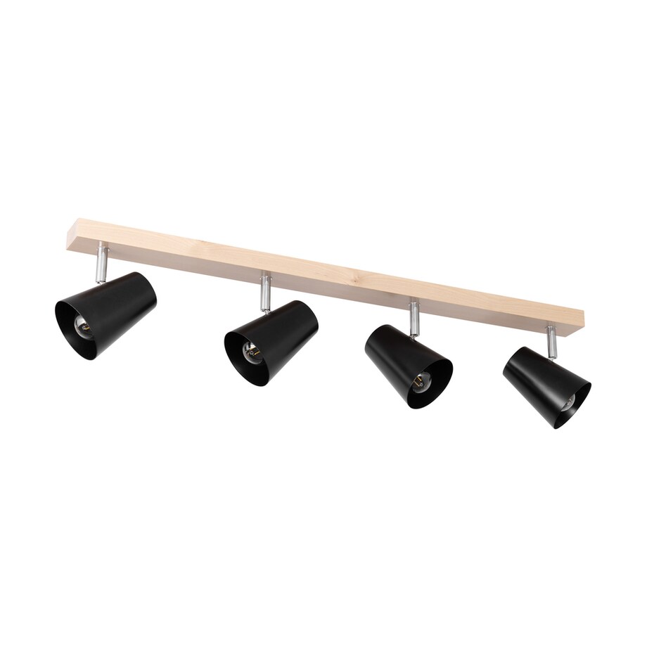 Drewniana Lampa Sufitowa BRITOP Lighting 4xE14 Max.40W Naturalna Brzoza z Czarnym Kloszem, Polski Producent, 1 szt.