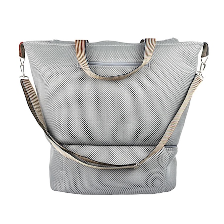 Torba sportowa na siłownię z kieszenią na buty, szara, zamek