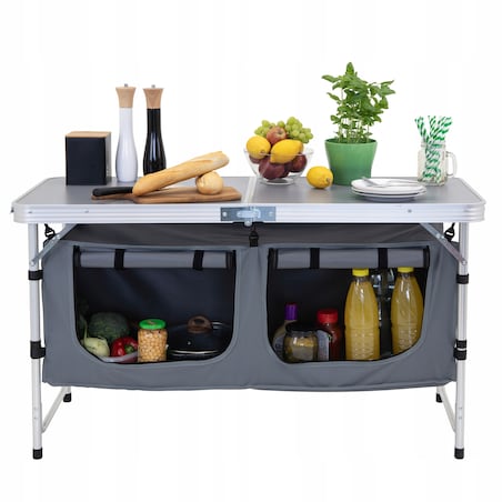 KUCHNIA TURYSTYCZNA SZAFKA stół składany ogrodowy walizka KEMPINGOWY stolik