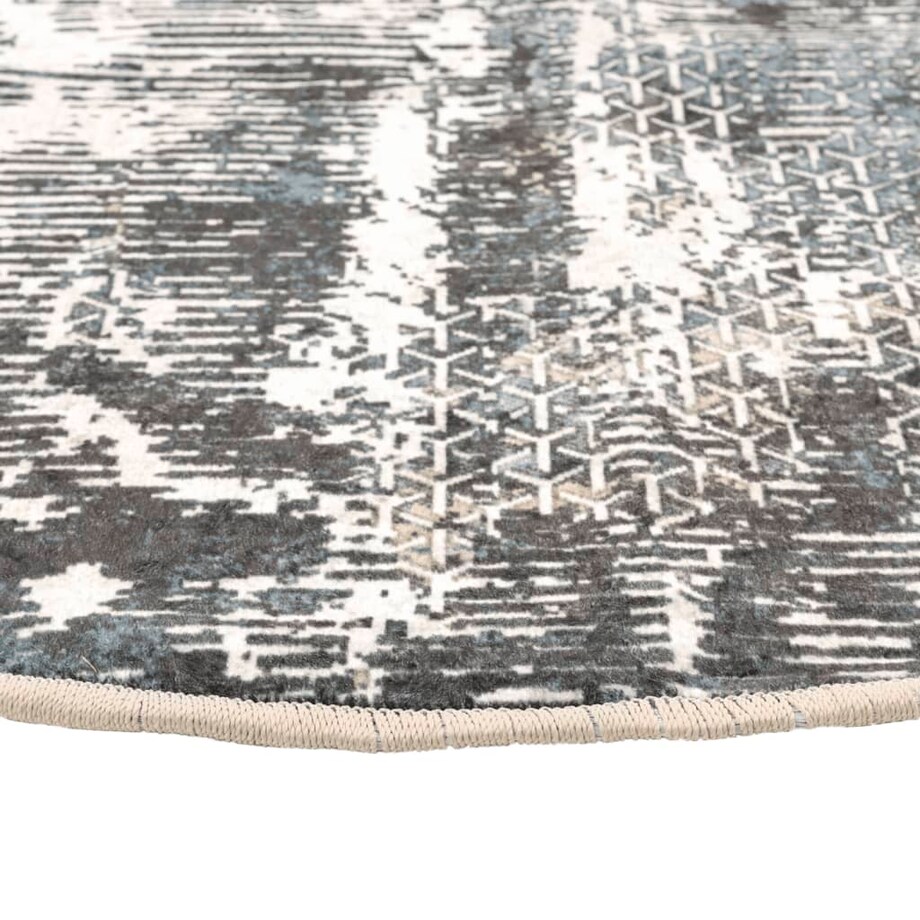 vidaXL Dywan z możliwością prania, kolorowy, Ø120 cm, antypoślizgowy