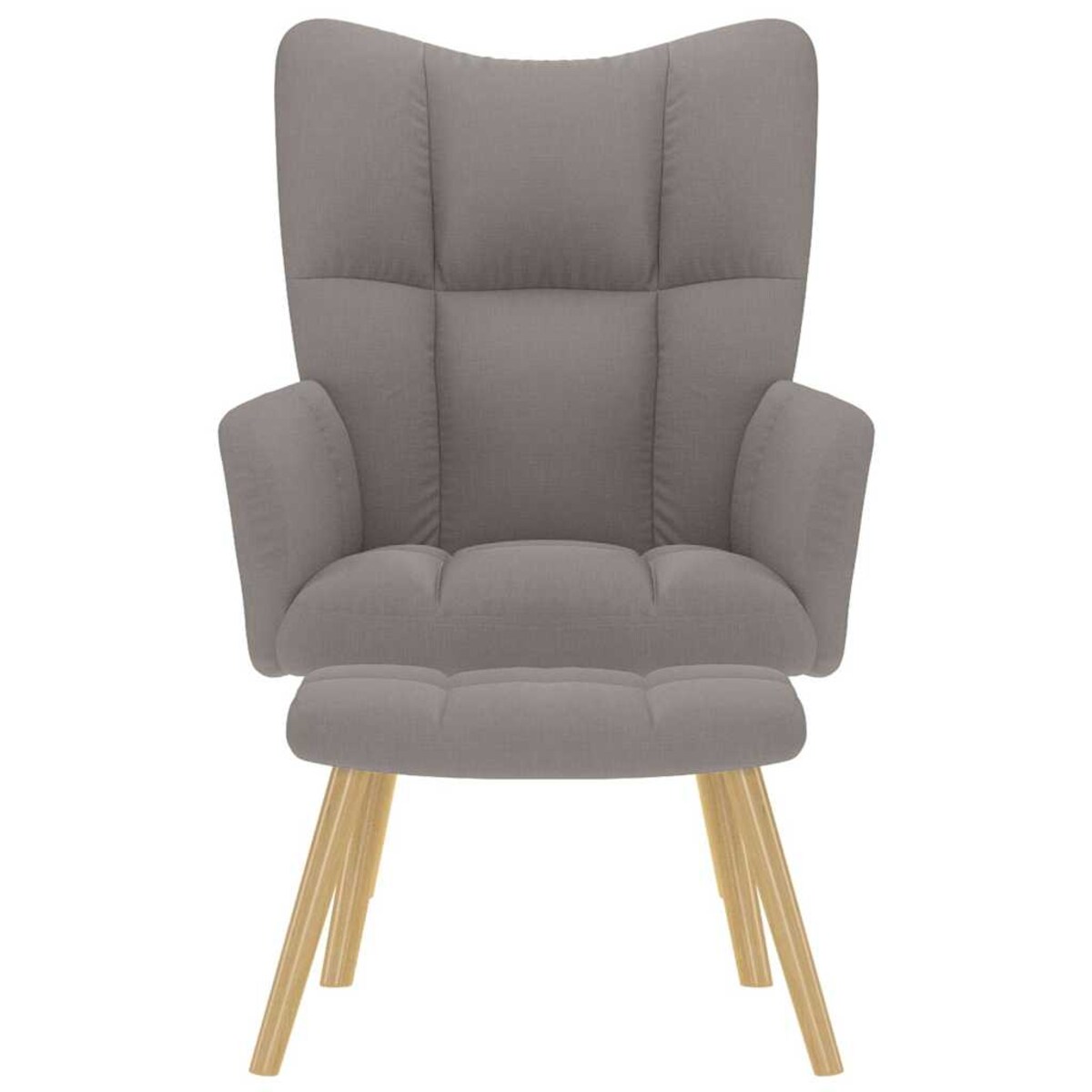 vidaXL Fotel z podnóżkiem, kolor taupe, obita tkaniną