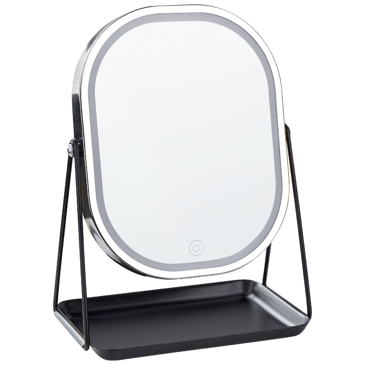 Lusterko kosmetyczne LED 20 x 22 cm srebrne DORDOGNE