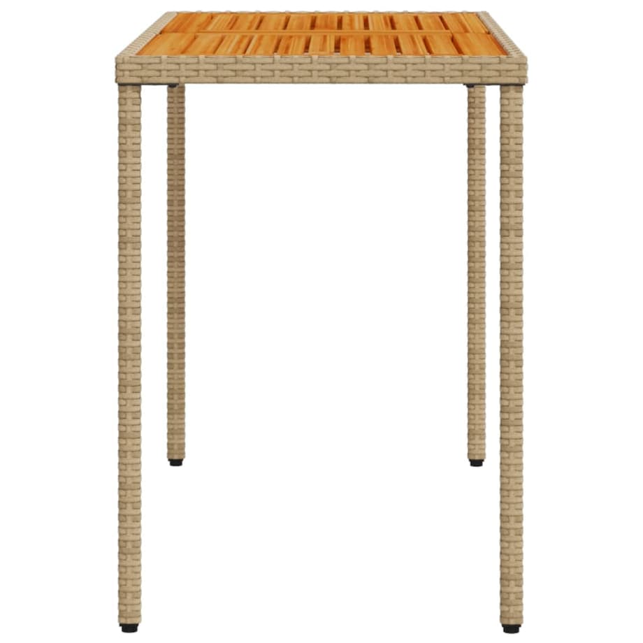 vidaXL Stół ogrodowy z akacjowym blatem, beżowy, 115x54x74 cm