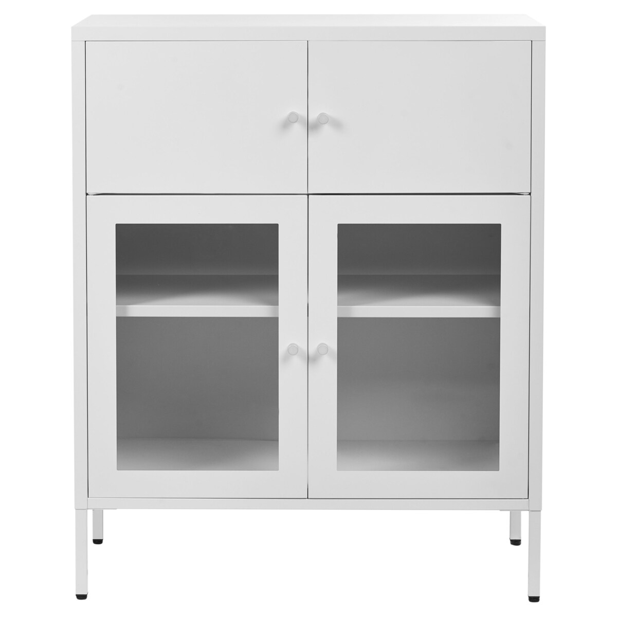 Szafka ze szklanymi drzwiami ESHOLT Metal 80 cm Biały